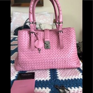 Auth Bottega Veneta Pink Handbag Crossbody Purse